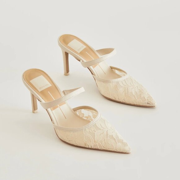 Brand NEW! Dolce Vita Cream Lace Heels - Picture 1 of 7
